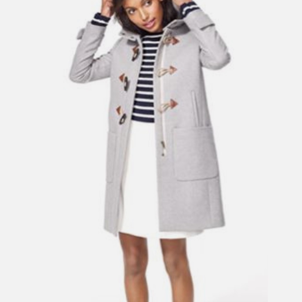 J.CREW WOOL MELTON
TOGGLE COAT HTHR LIGHT GREY SIZE 8 GREAT CONDITION - Picture 2 of 11